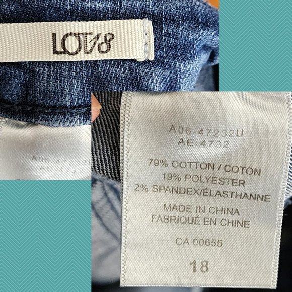 Lot 18 Patchwork Denim Mid Rise Bermuda Shorts - Picture 4 of 4